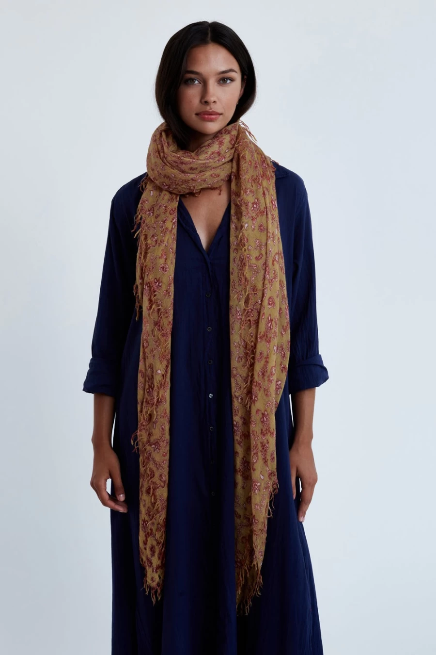 Chan Luu Women's Chai Tea Paisley Cashmere Silk Scarf Wrap Shawl