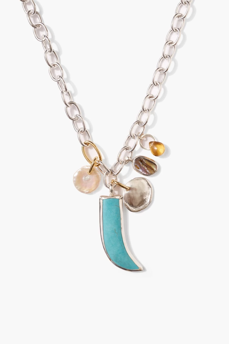 Chan Luu Women's Amalfi Turquoise Charm Necklace - Handcrafted Bohemian Jewelry