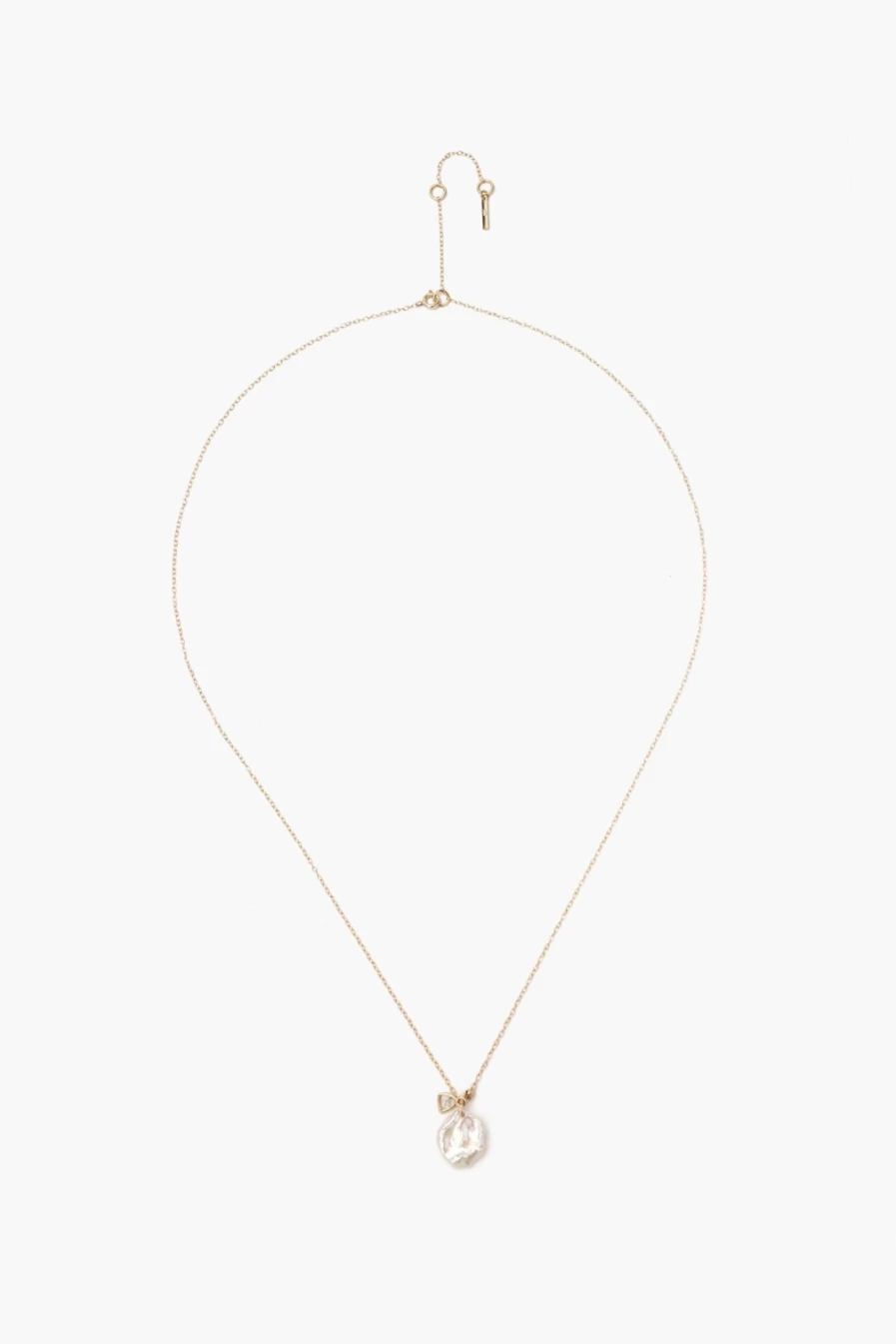 "Chan Luu 14K Gold Keshi Pearl & Champagne Diamond Pendant Necklace for Women"