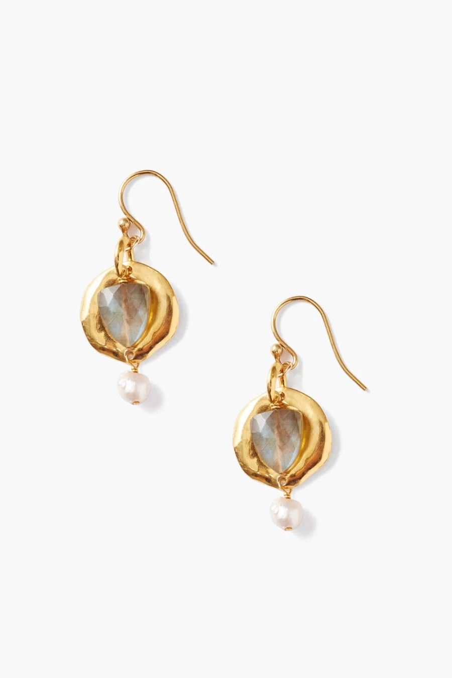 "Chan Luu Women's Labradorite Pearl Ostra Earrings – Handcrafted Dangle Jewelry"
