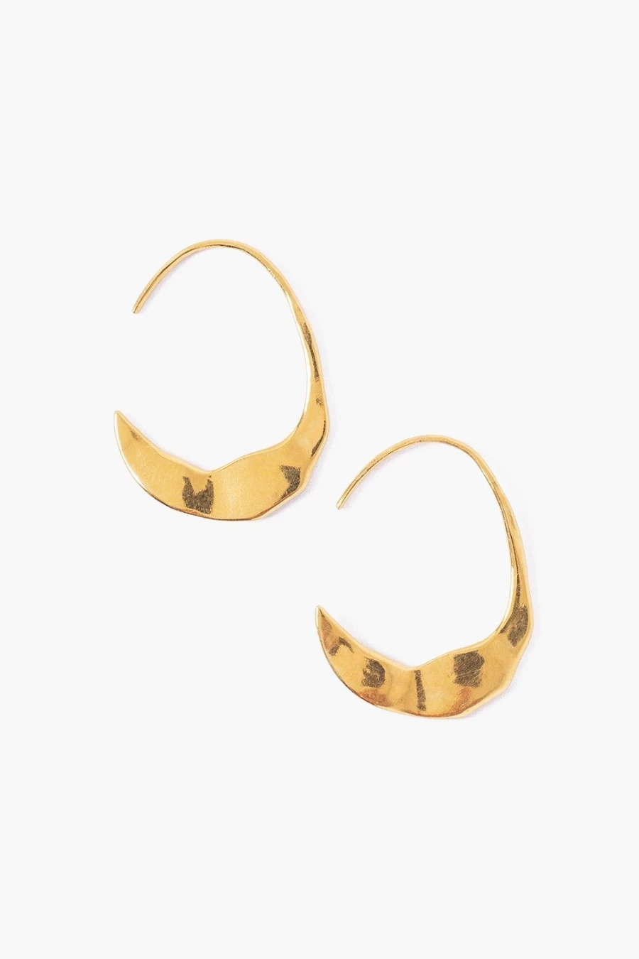 Chan Luu Petite Gold Crescent Moon Hoop Earrings for Women