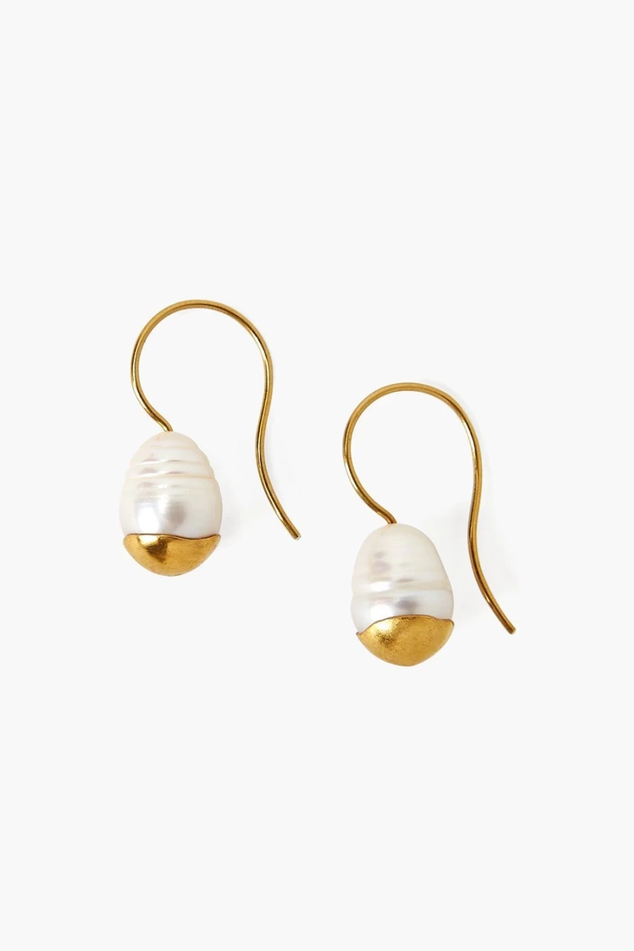 Chan Luu Gold Dipped Pearl Drop Earrings for Women - Elegant Dangle Hoop Jewelry Gift