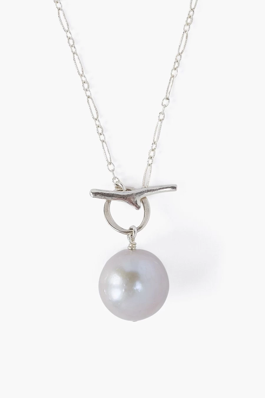 Chan Luu Women's Grey Freshwater Pearl Toggle Necklace Elegant Boho Jewelry