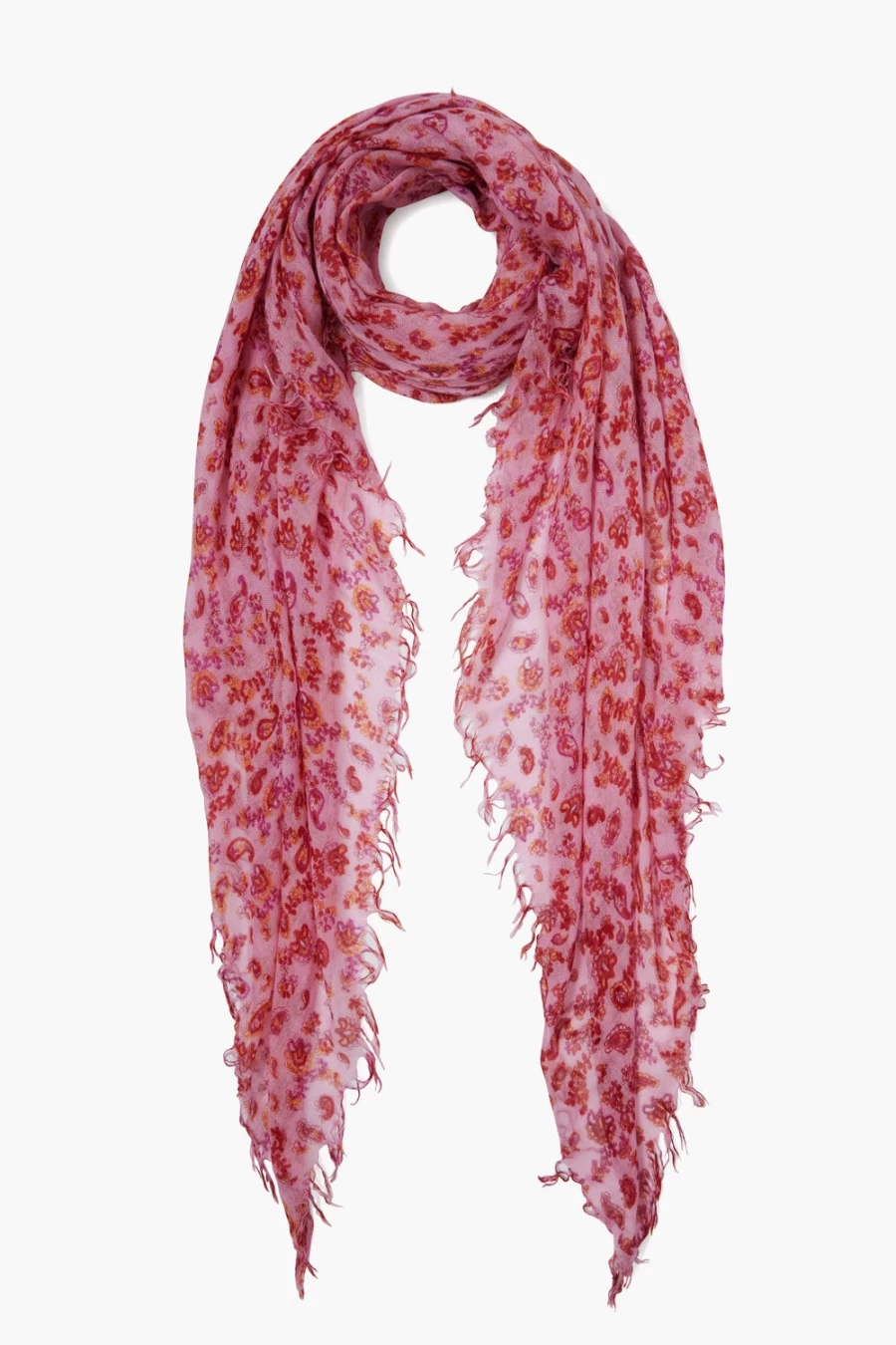 Chan Luu Women's Fuchsia Pink Paisley Cashmere Silk Scarf Wrap Shawl