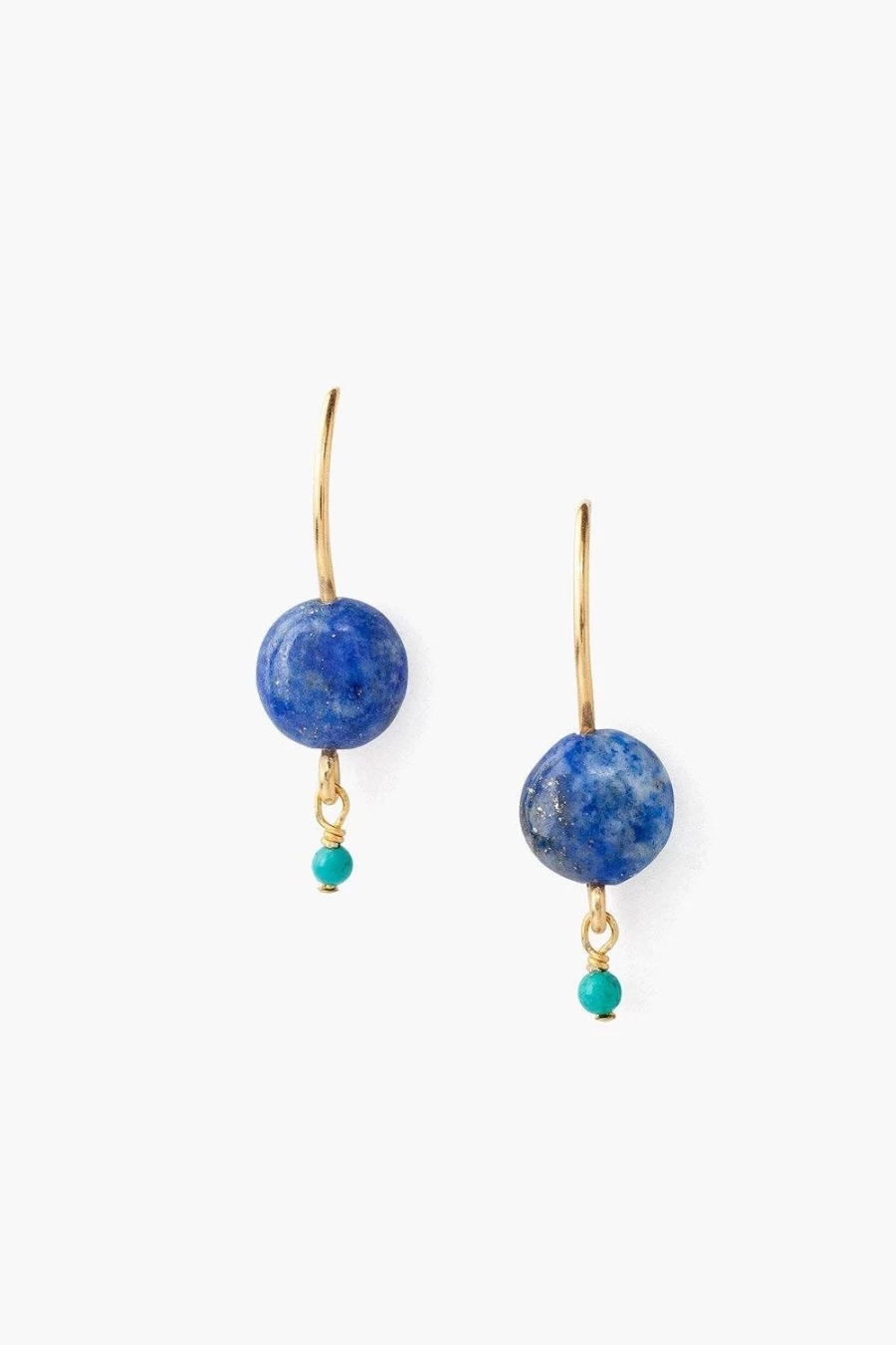 Chan Luu Lapis Lazuli Coin Drop Earrings for Women - Handcrafted Blue Stone Dangle Jewelry