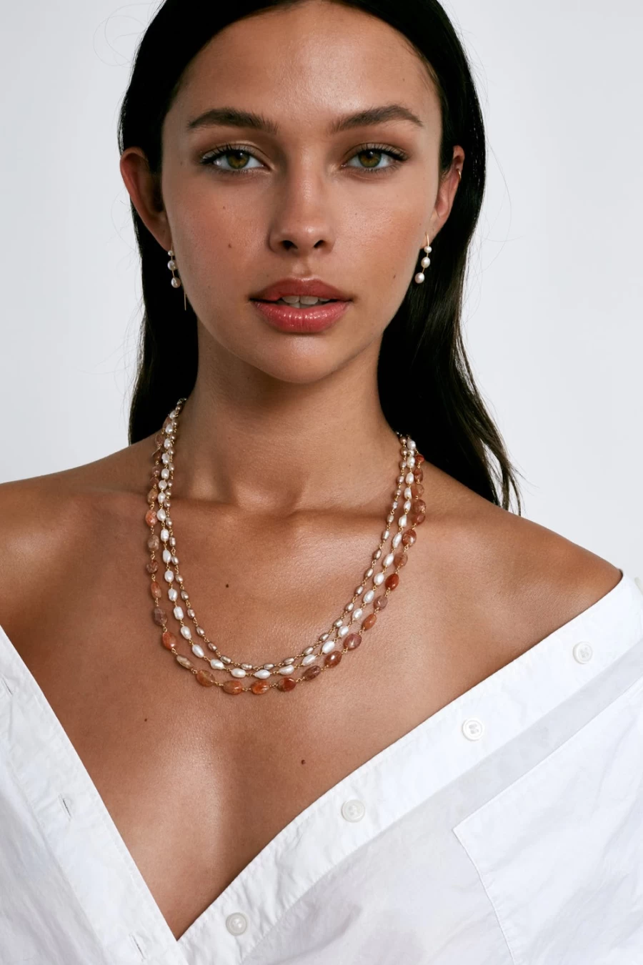 Chan Luu Santa Fe Sunstone Necklace for Women - Handcrafted Beaded Jewelry