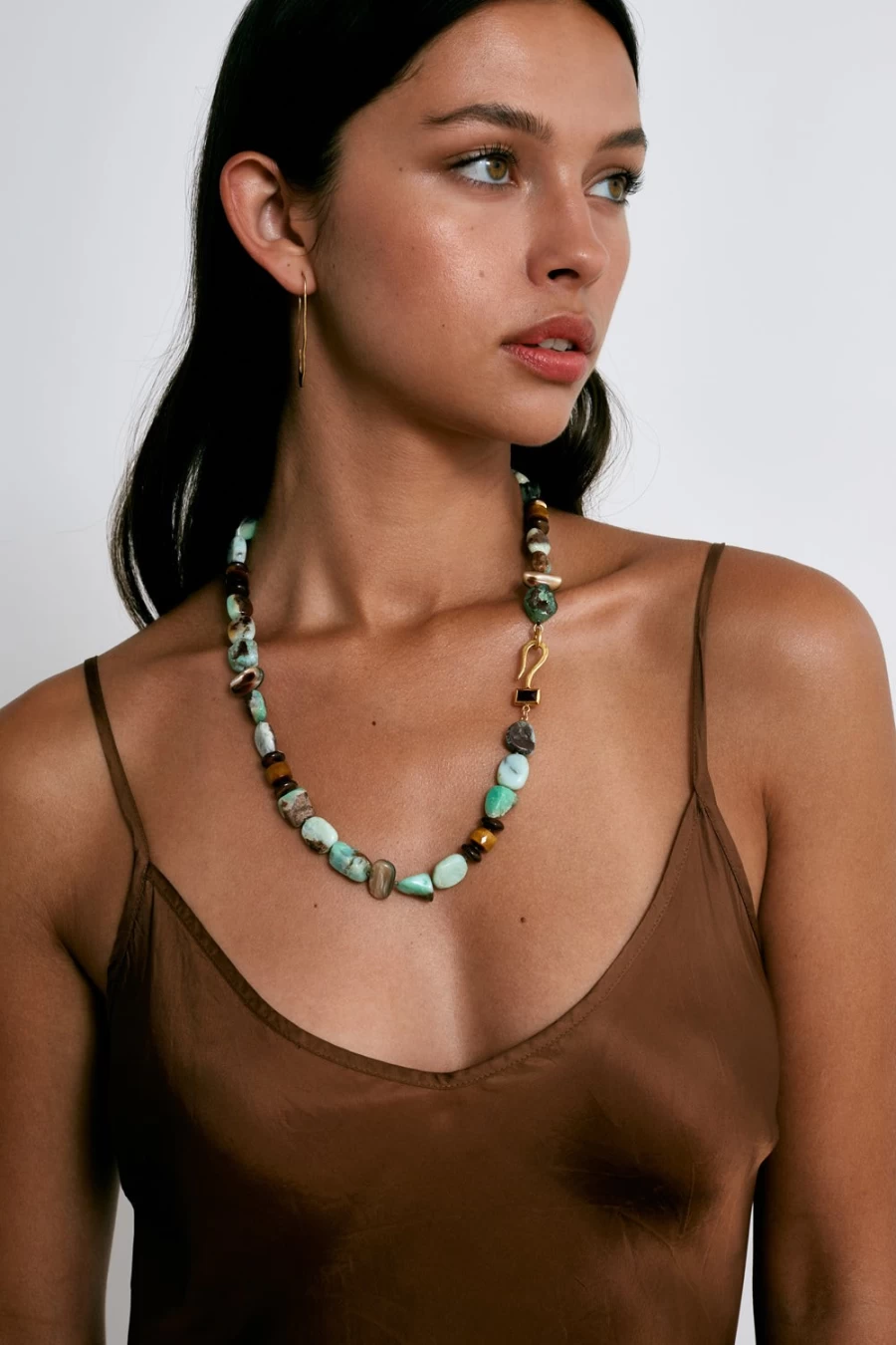 Chan Luu Women's Odyssey Hook Necklace with Chrysoprase Gemstone