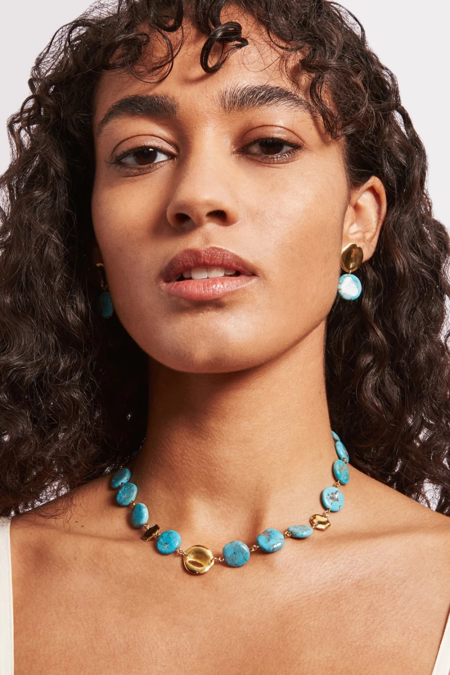 Chan Luu Women's Turquoise Coin Necklace - Handmade Boho Jewelry