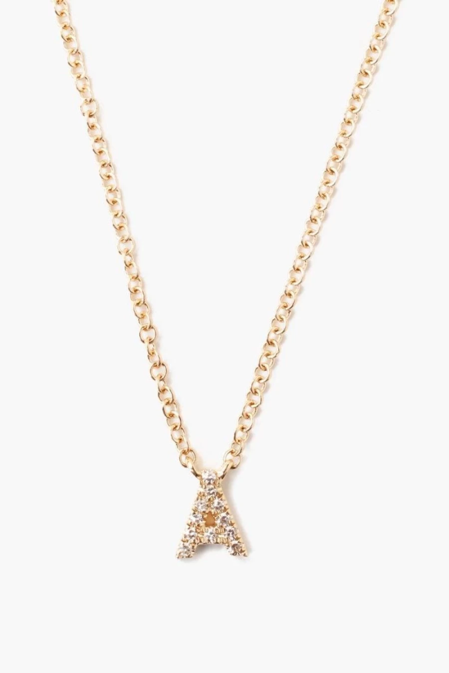 "Chan Luu 14K Gold White Diamond Initial Necklace for Women - Personalized Elegant Jewelry"