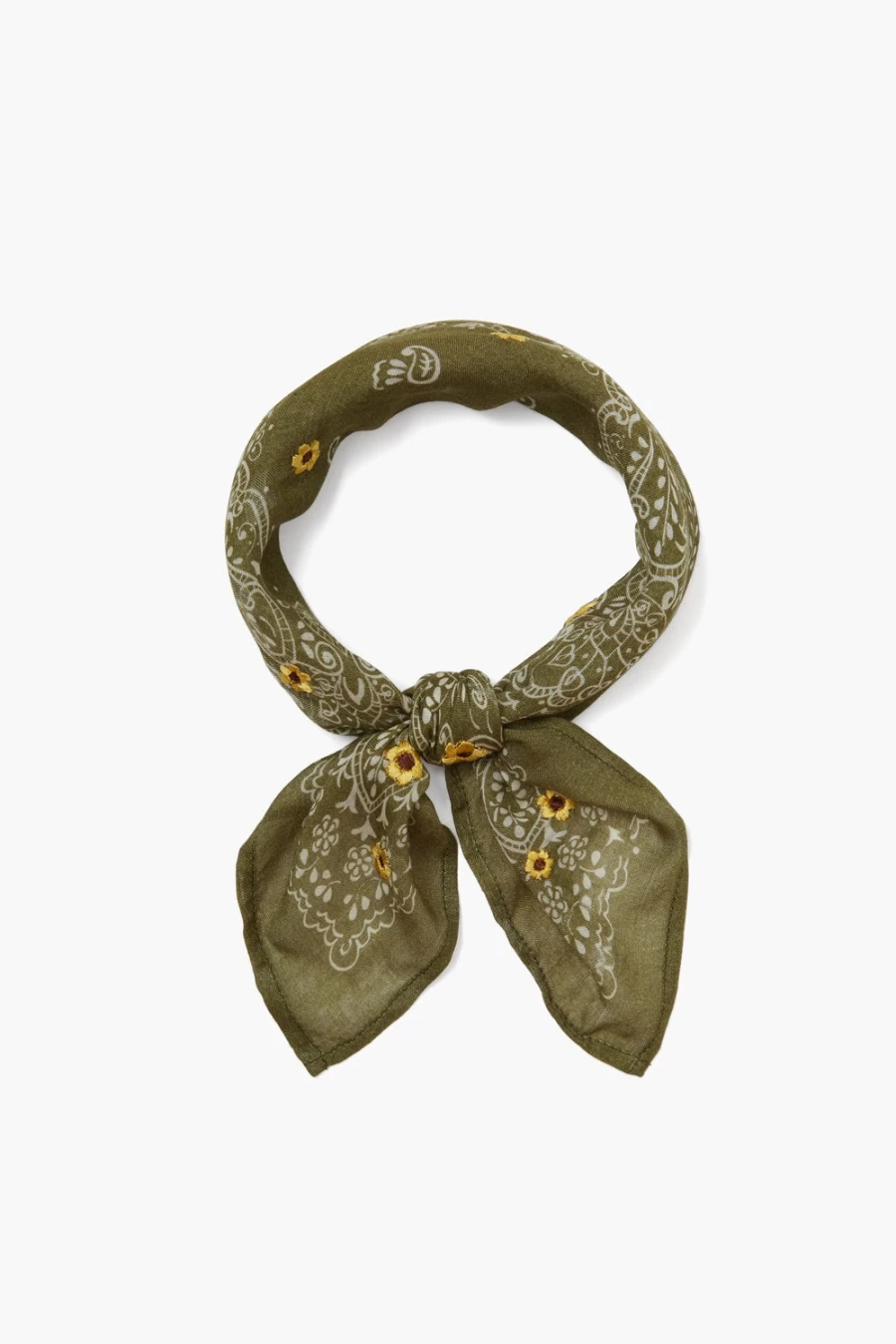 Chan Luu Women's Embroidered Bandana Scarf - Bohemian Dried Herb Print Fashion Accessory