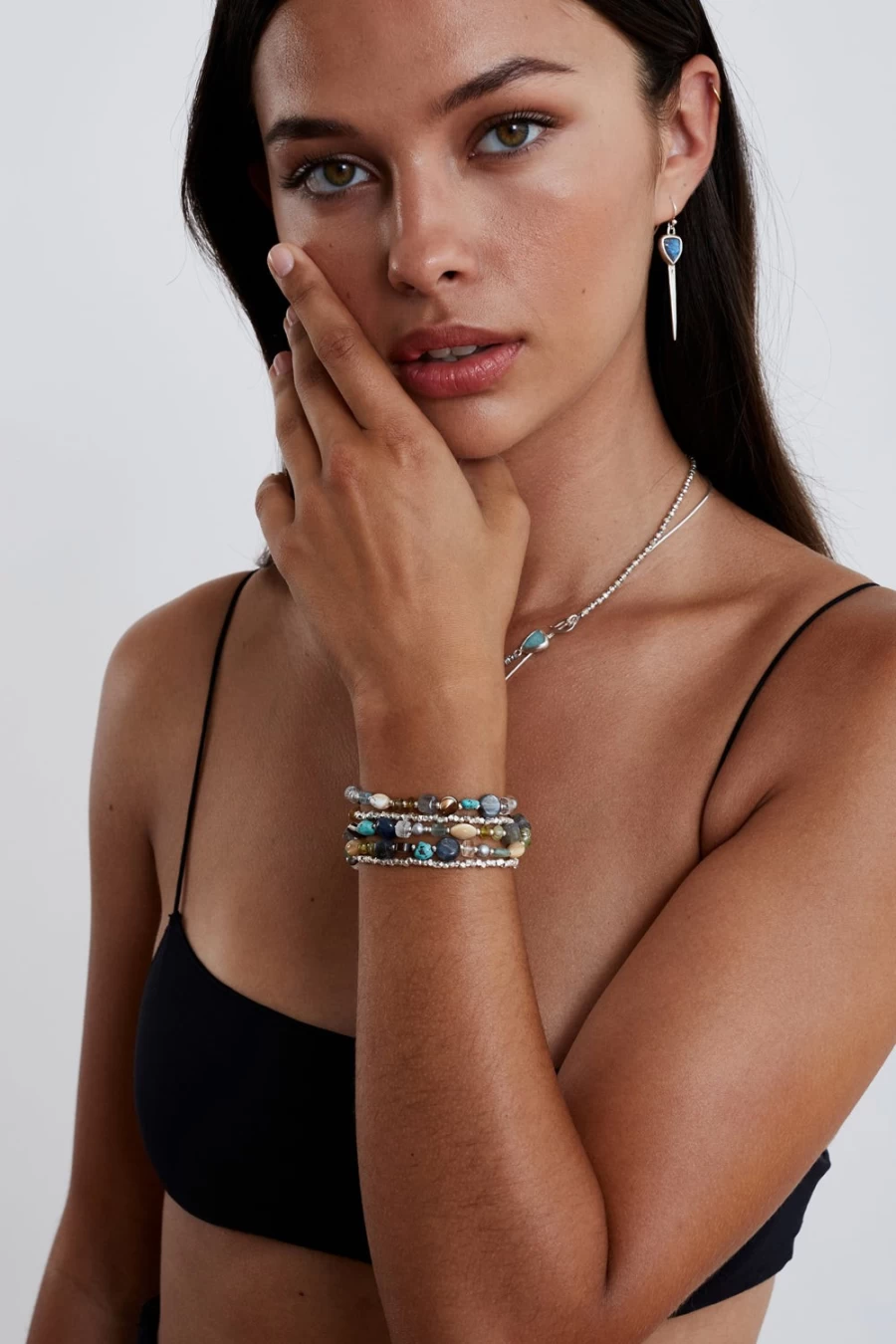 Chan Luu Women's Jubilee Naked Wrap Bracelet in Blue Mix - Handcrafted Boho Style