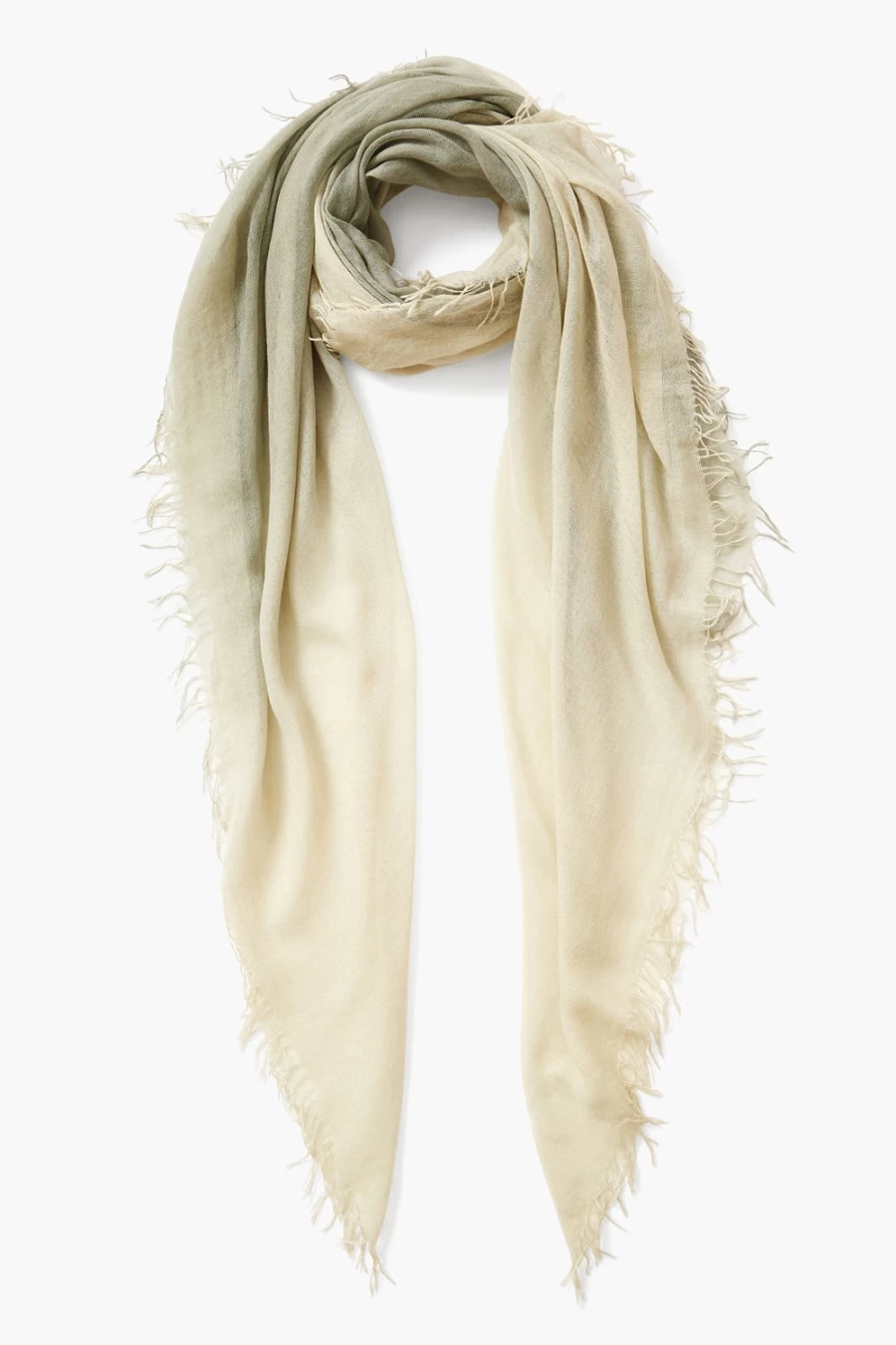 Chan Luu Women's Sage Green Dip-Dyed Cashmere Silk Blend Scarf
