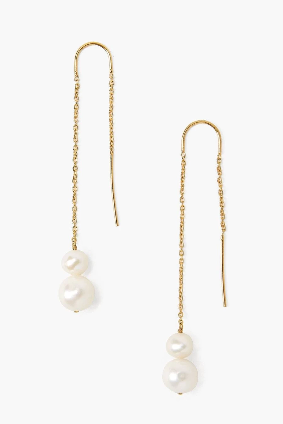 Chan Luu Women's White Pearl Thread-Thru Earrings – Elegant Dangle Jewelry