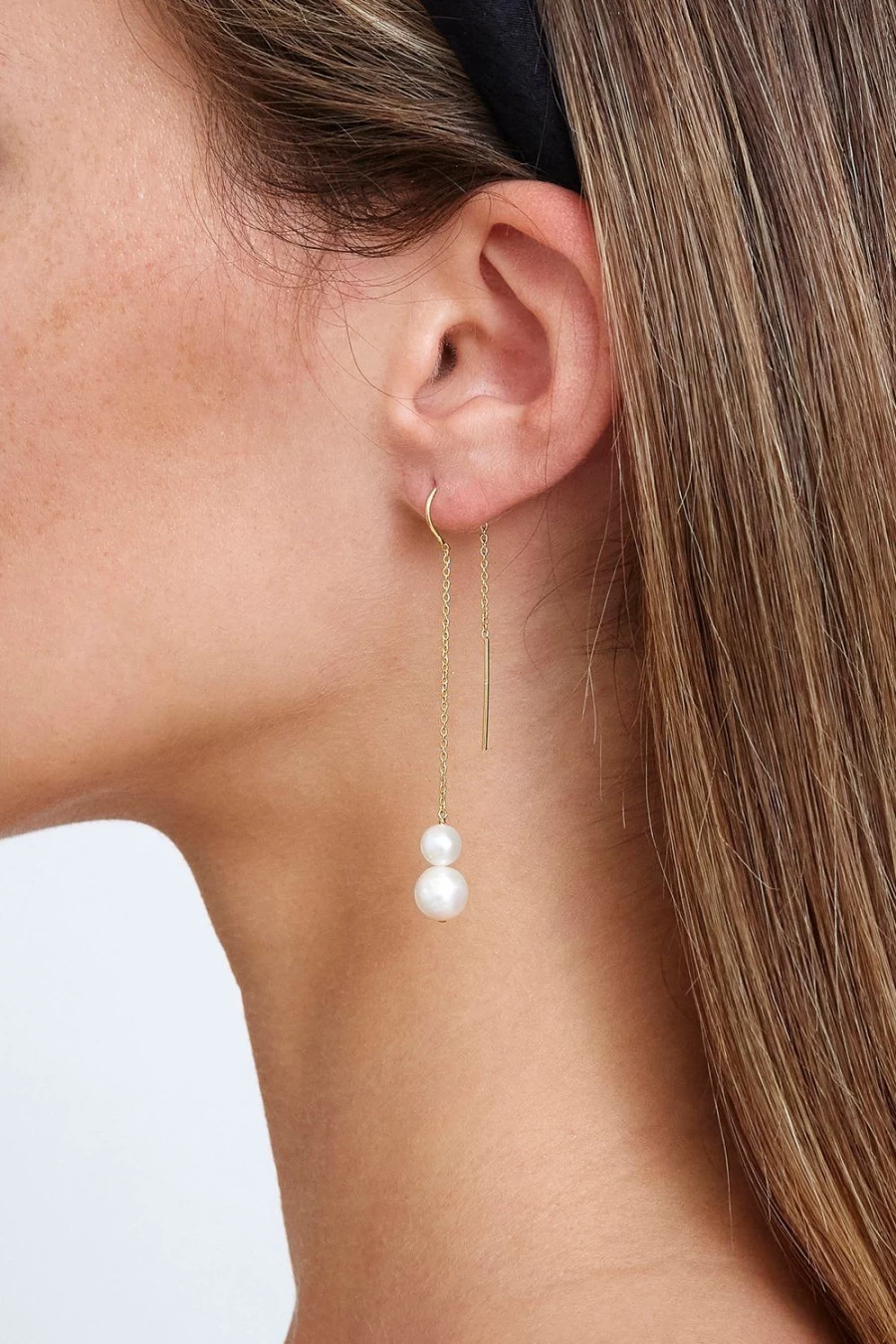 Chan Luu Women's White Pearl Thread-Thru Earrings – Elegant Dangle Jewelry