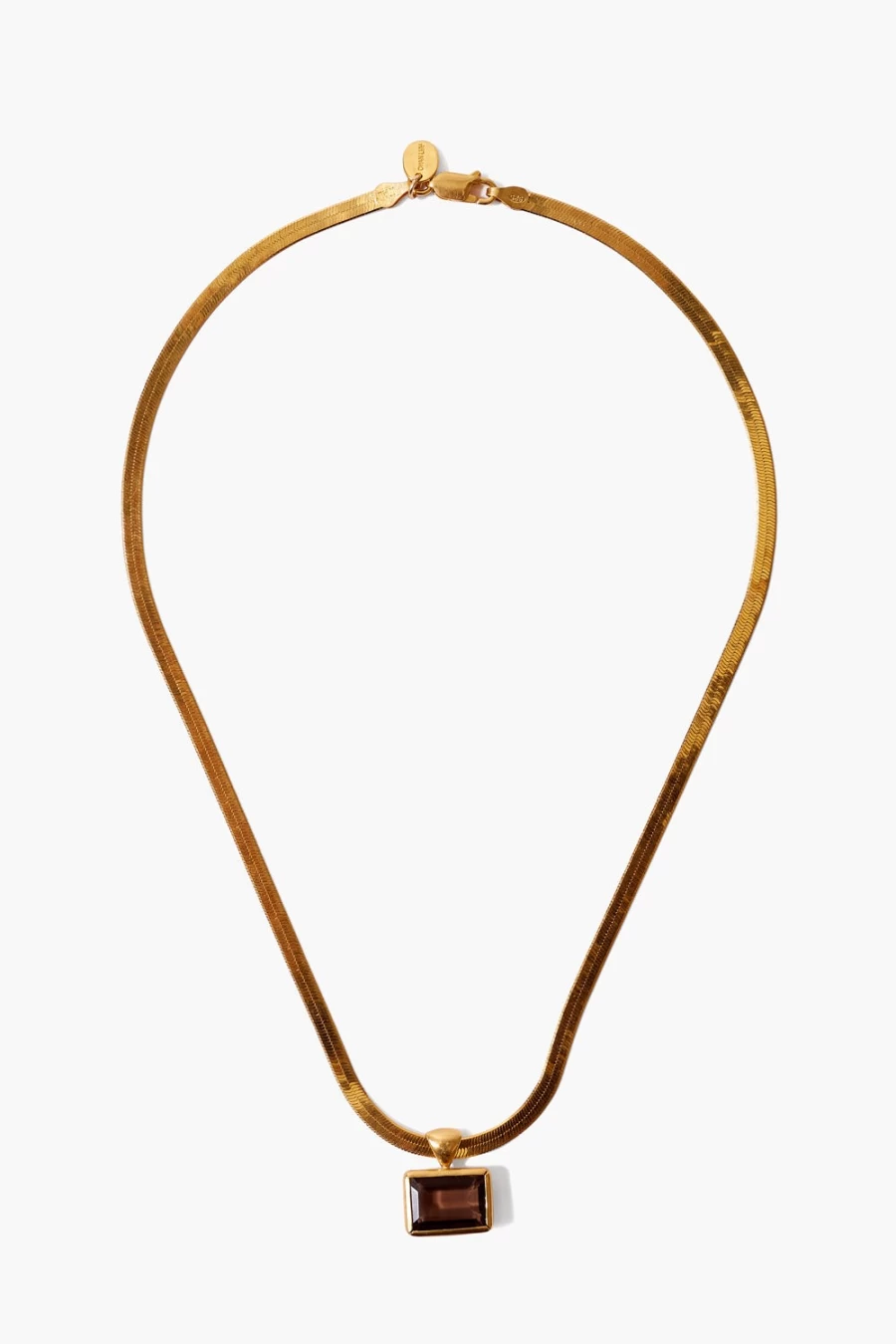 Chan Luu Women's Smoky Quartz Herringbone Chain Necklace - Elegant Bohemian Jewelry