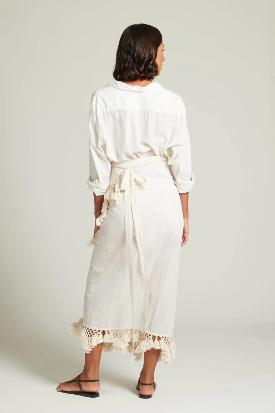 Chan Luu Women's Crochet Wrap Skirt in Natural - Boho Chic Capri Style