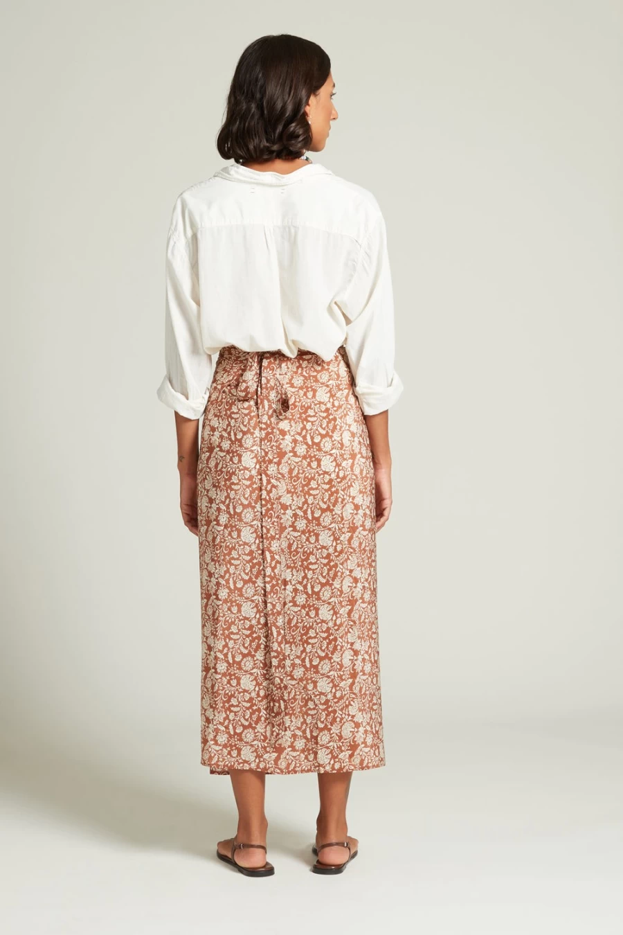 Chan Luu Women's Eloise Floral Wrap Skirt in Sequoia - Boho Chic Printed Midi Skirt