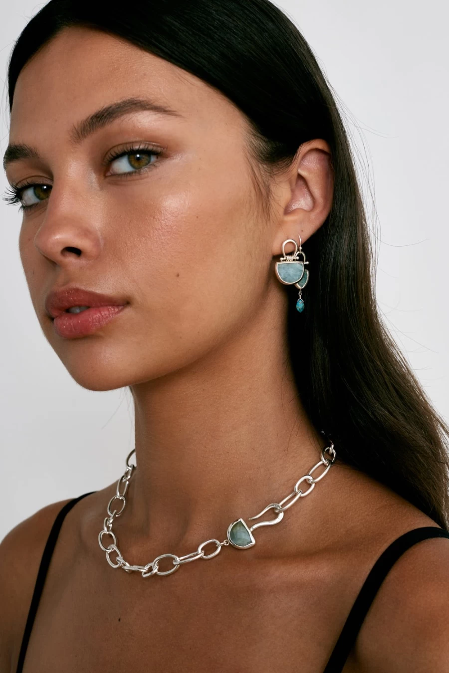 Chan Luu Women's Luna Aquamarine Pendant Chain Necklace