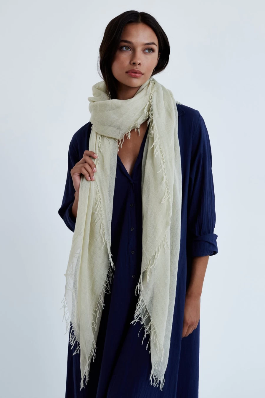 Chan Luu Women's Light Sage Cashmere Silk Scarf - Luxurious Soft Blend Wrap