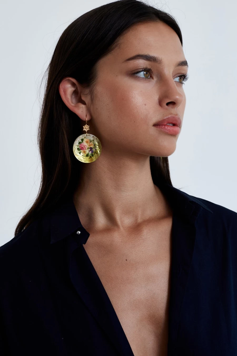 Chan Luu Women's Posy Painted Coin Earrings - Multi Mix Bohemian Dangle Earrings for Women