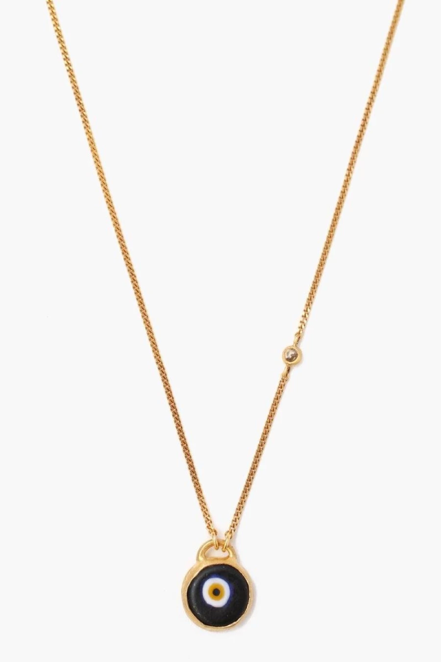 "Chan Luu Women's Black Evil Eye Necklace with Champagne Diamond Pendant"