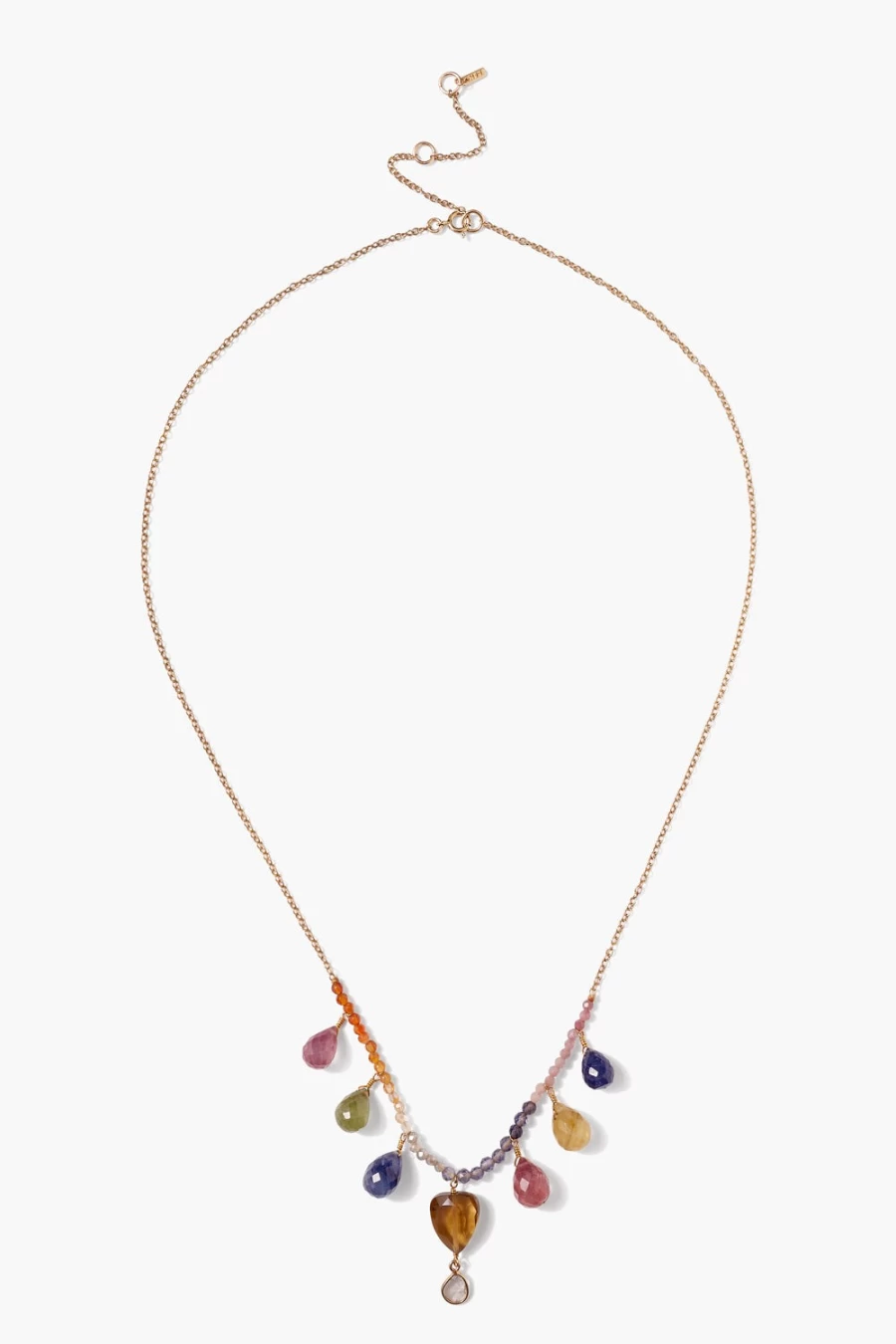 Chan Luu 14K Gold Rainbow Necklace with Mixed Sapphires for Women
