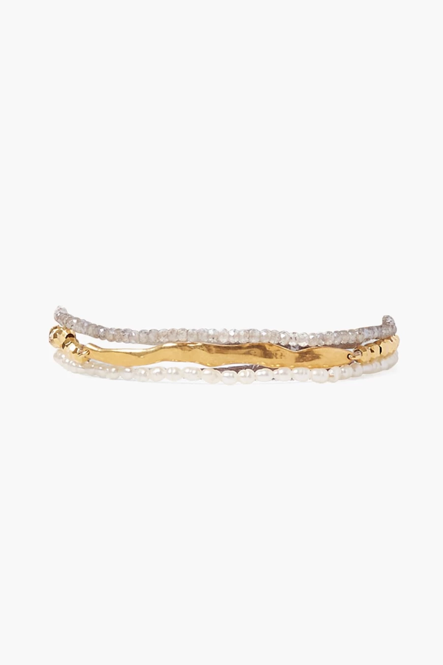 Chan Luu Women's Labradorite Gold Wave Wrap Bracelet - Naked Gemstone Boho Chic