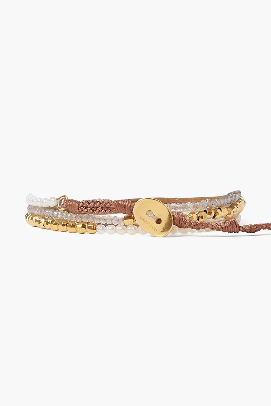 Chan Luu Women's Labradorite Gold Wave Wrap Bracelet - Naked Gemstone Boho Chic