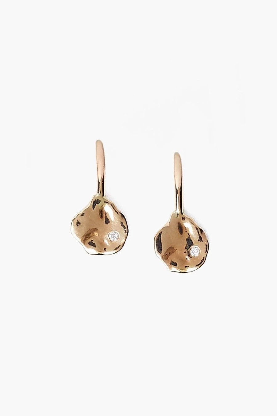 "Chan Luu 14K Gold Diamond Earrings for Women – Elegant Coin Design"