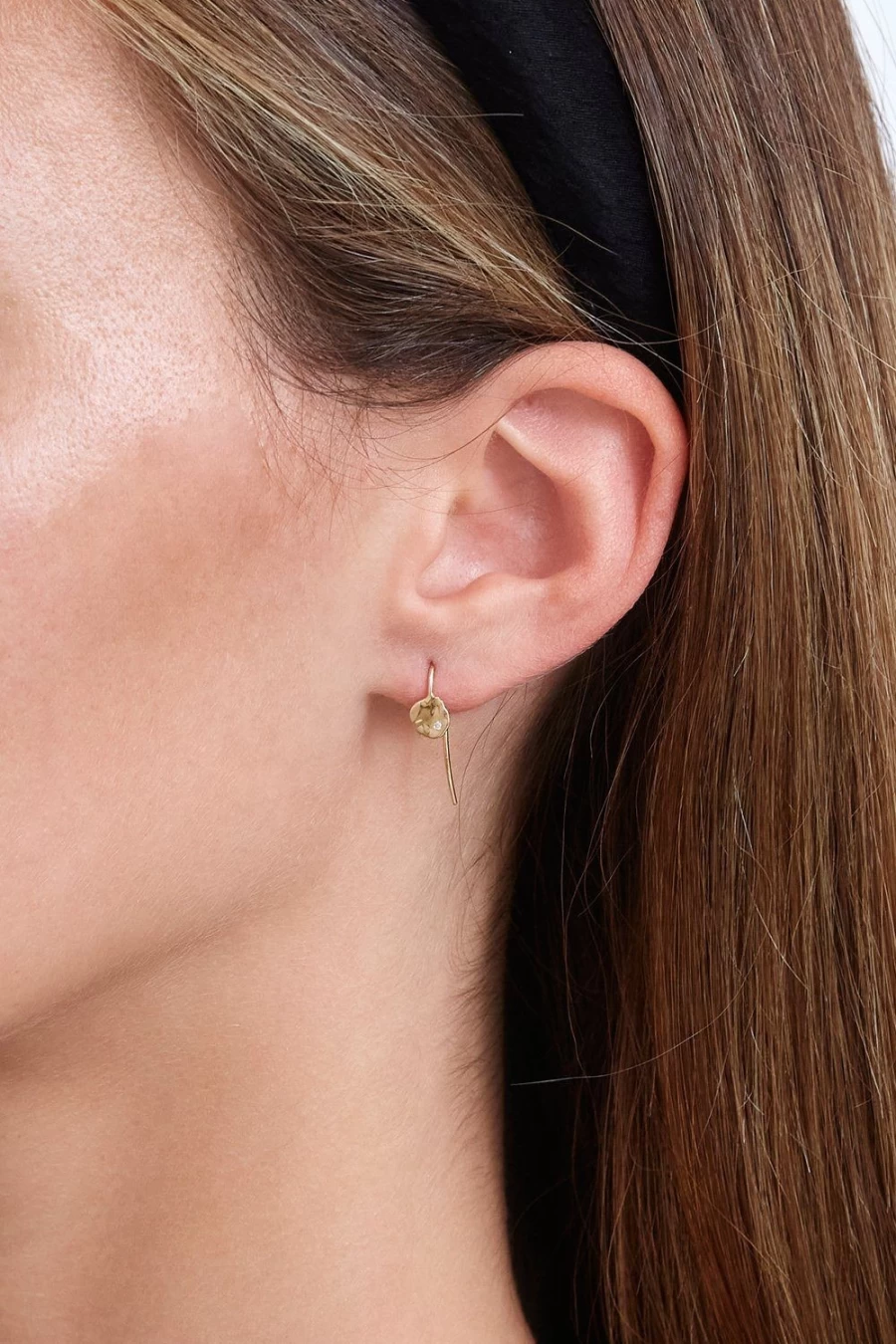 "Chan Luu 14K Gold Diamond Earrings for Women – Elegant Coin Design"