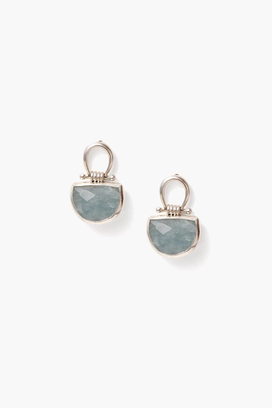 Chan Luu Women's Luna Stud Earrings with Genuine Aquamarine Gemstones