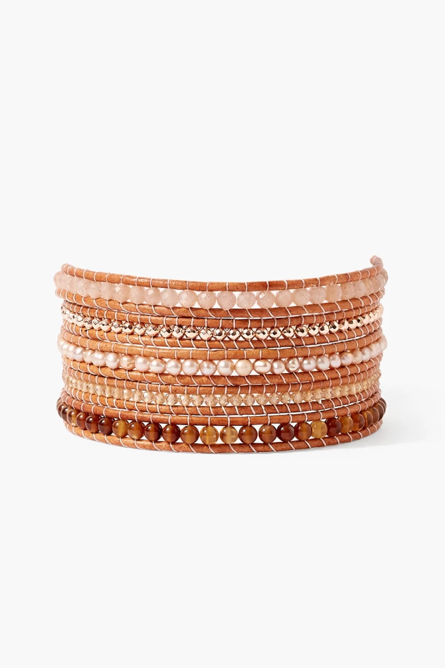 Chan Luu Women's Terra Wrap Bracelet with Sunstone Beads - Handmade Boho Chic Jewelry
