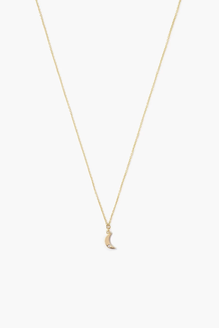 Chan Luu 14K Gold Moon Pendant Necklace with Diamond Accents for Women