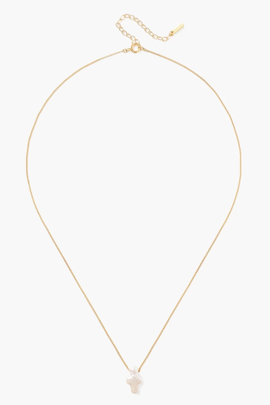 Chan Luu Women's Gold Playa Cross Necklace with Pearl Accents