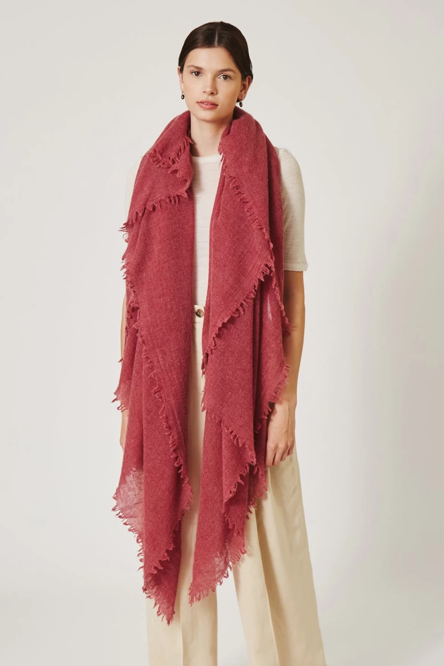 Chan Luu Women's Ruby Wine 100% Cashmere Scarf - Luxury Soft Winter Wrap