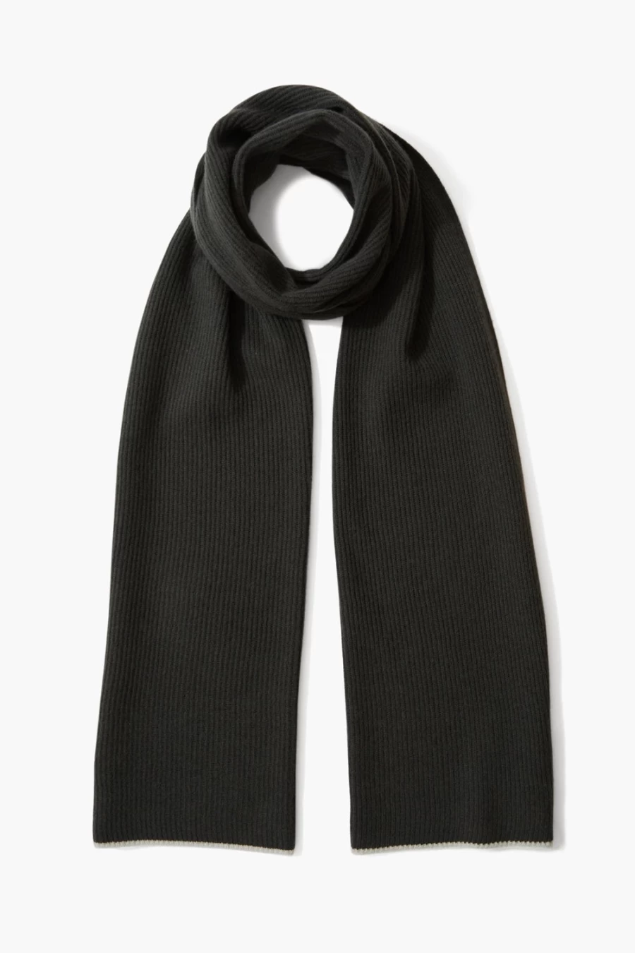 "Chan Luu Women's Grey Ribbed Cashmere Wool Scarf – Soft Luxury Winter Wrap"