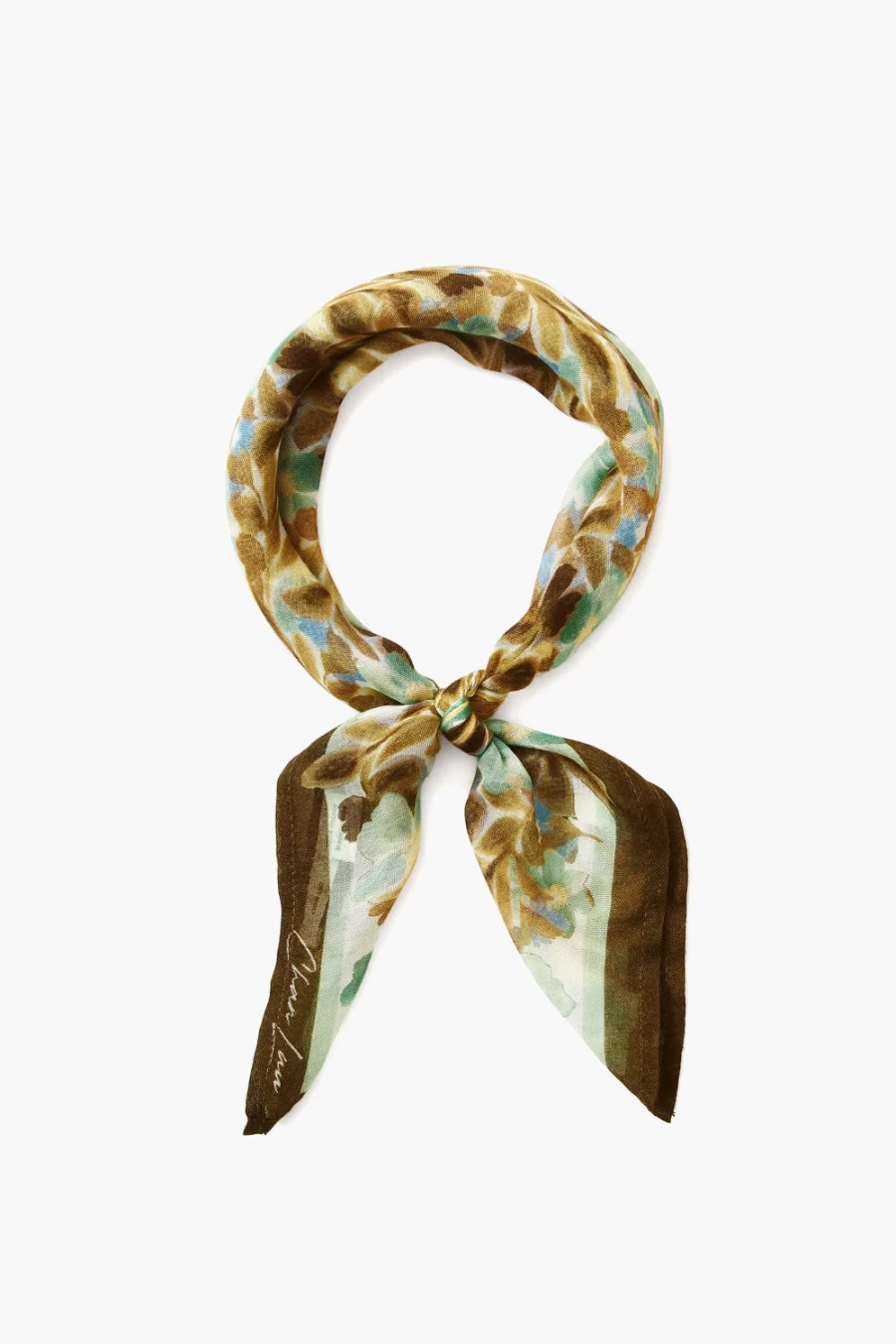 Chan Luu Women's Turquoise Floral Print Bandana Scarf