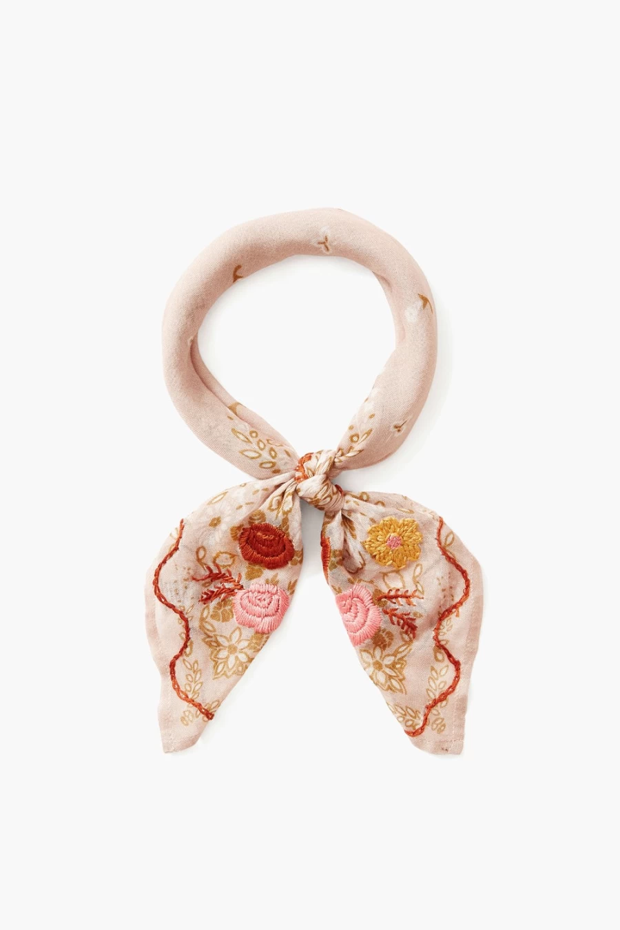 Chan Luu Women's Sepia Rose Embroidered Floral Bandana Scarf