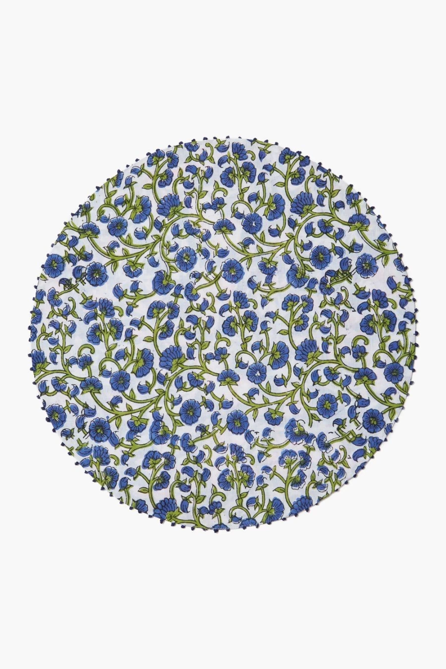 Chan Luu Women's Blueberry Reversible Block Print Placemat Set - Handcrafted Home Decor