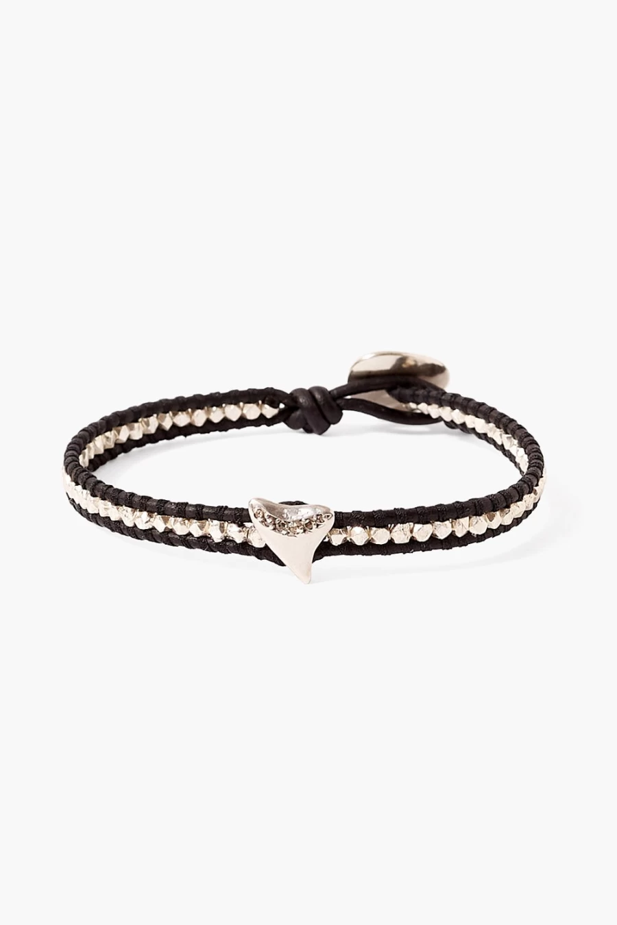 Chan Luu Women's Black Diamond Mako Single Wrap Leather Bracelet