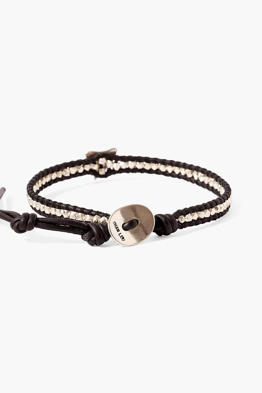 Chan Luu Women's Black Diamond Mako Single Wrap Leather Bracelet