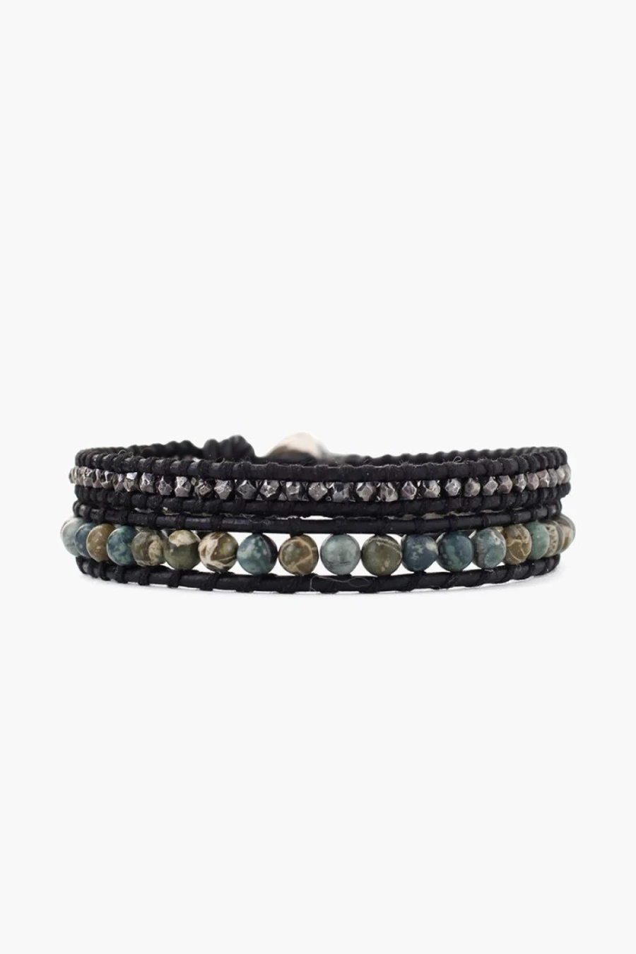Chan Luu Women's Green Mix Double Wrap Leather Bracelet Handmade Boho Style