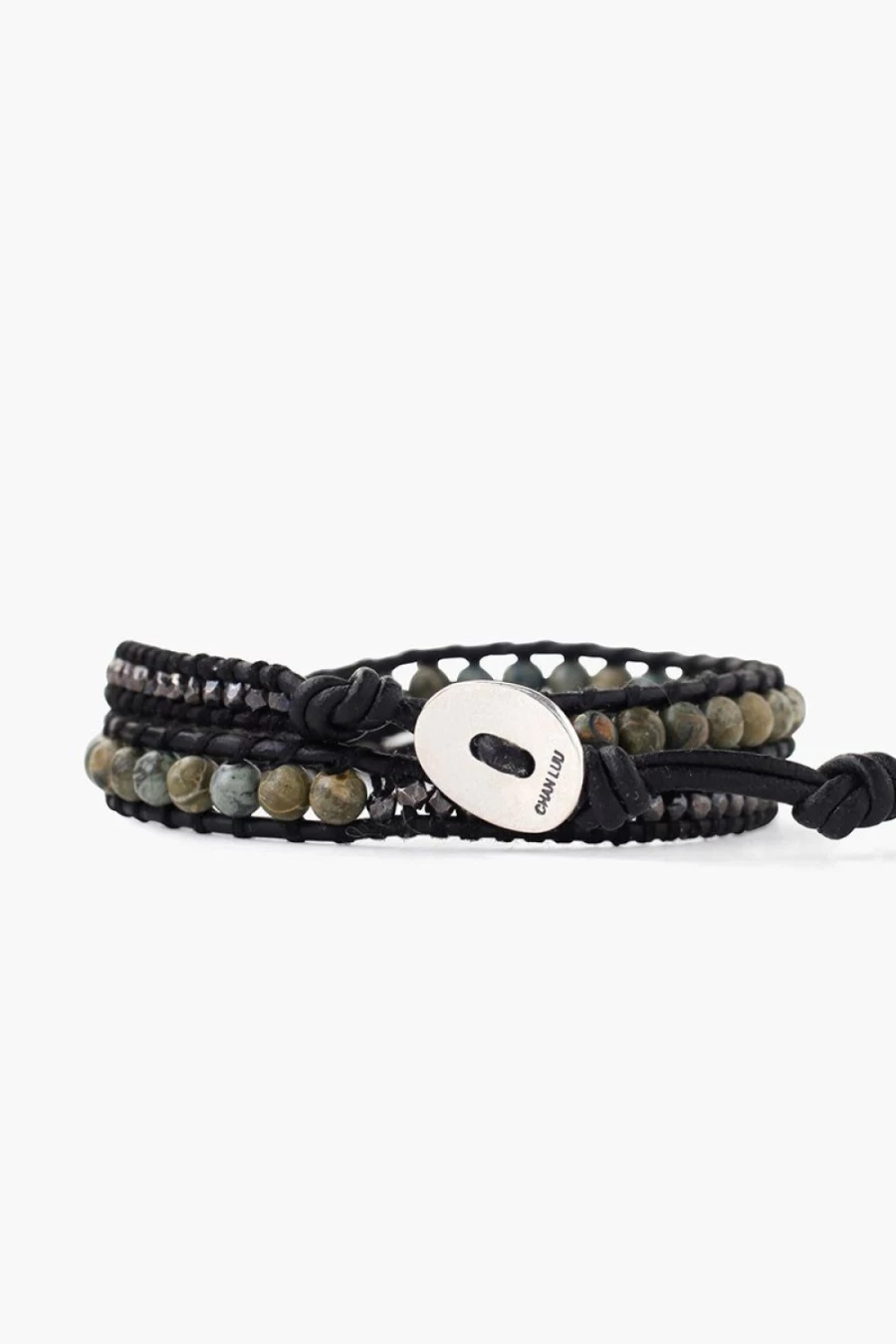 Chan Luu Women's Green Mix Double Wrap Leather Bracelet Handmade Boho Style