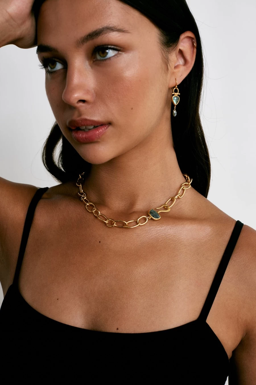 Chan Luu Women's Labradorite Luna Chain Necklace - Elegant Moonstone Pendant Jewelry