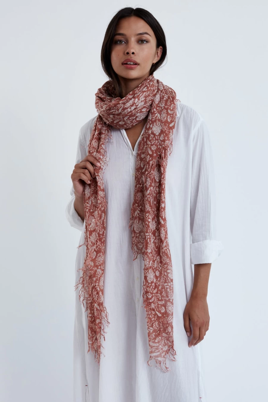Chan Luu Women's Sequoia Dahlia Floral Cashmere Silk Scarf Wrap Shawl
