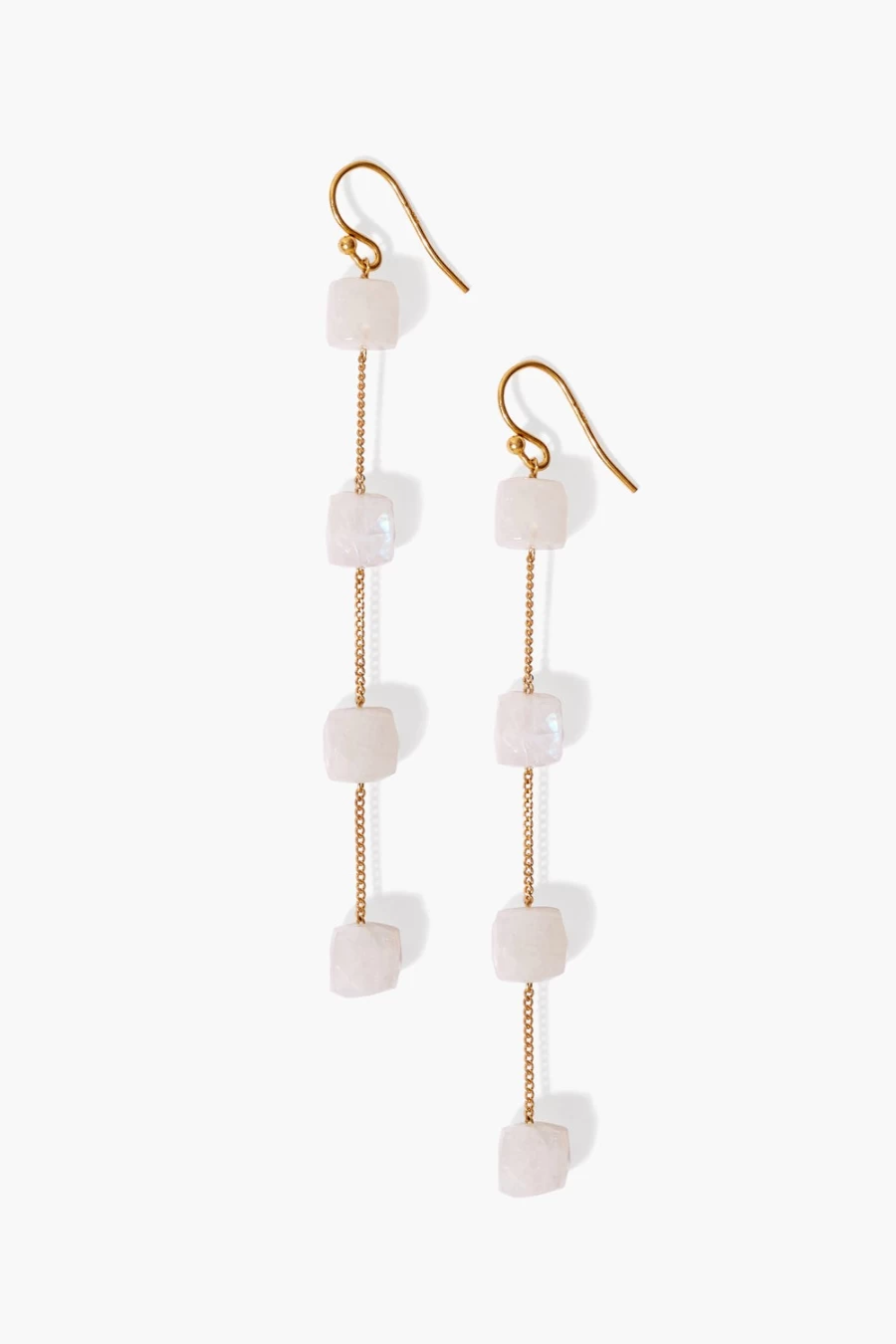 Chan Luu Moonstone Olympia Earrings for Women - Handcrafted Sterling Silver Dangle Earrings