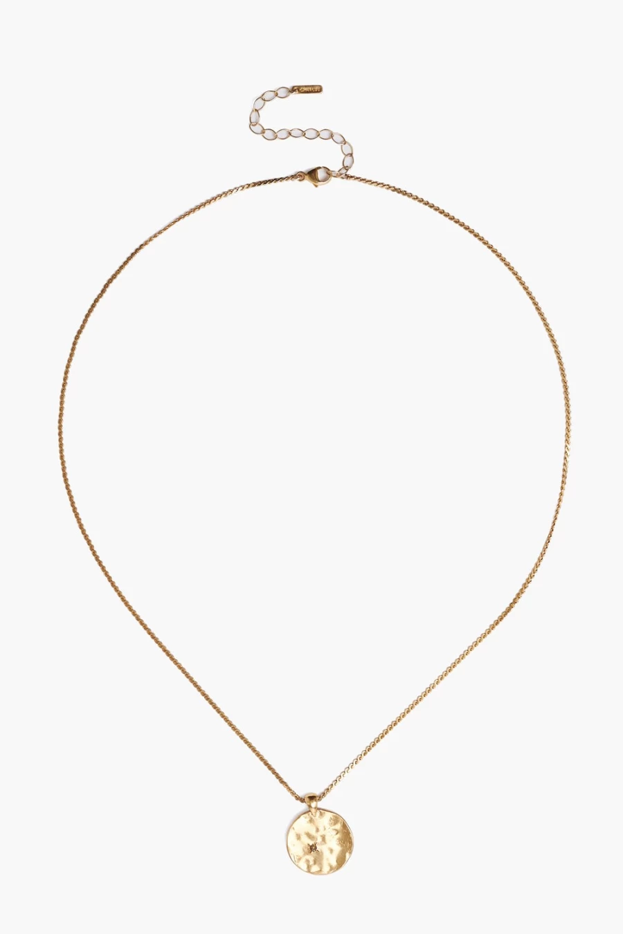 Chan Luu Women's Diamond Gold Hammered Coin Necklace - Elegant Handcrafted Jewelry