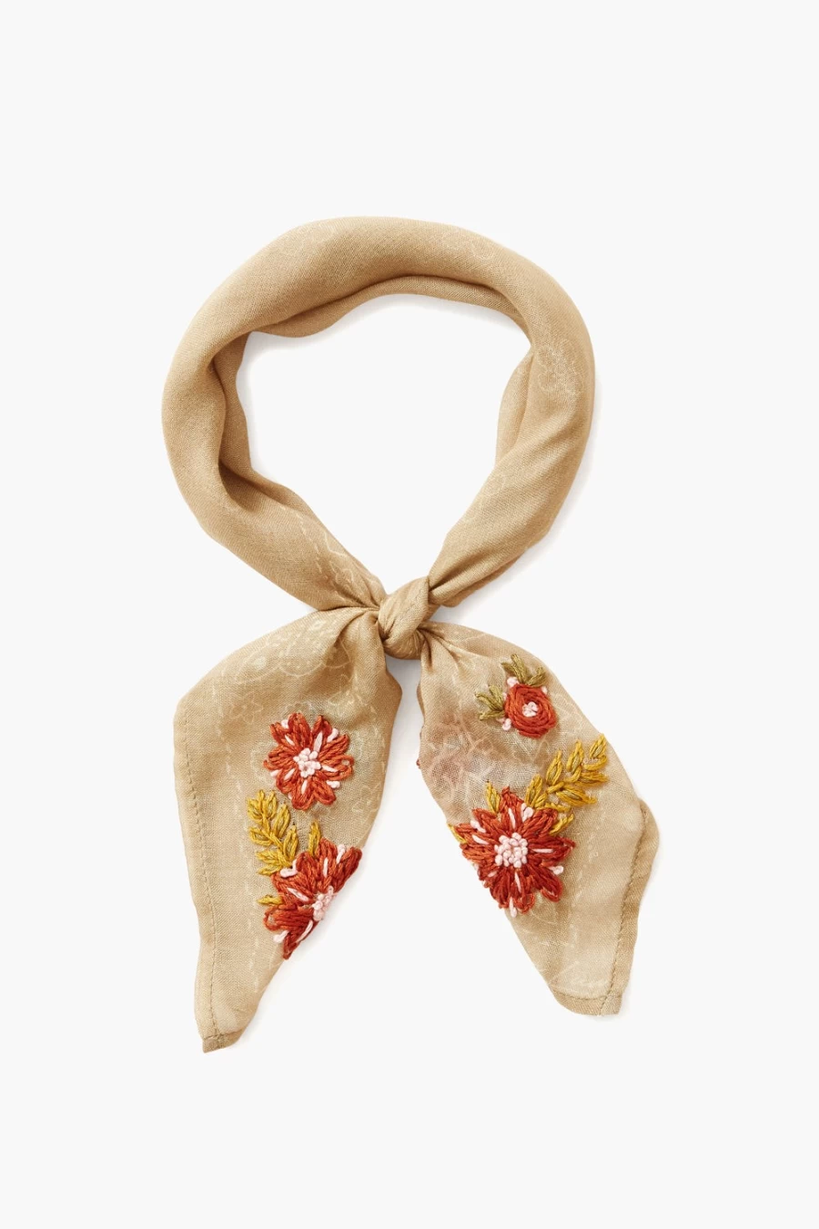 Chan Luu Women's Doeskin Embroidered Floral Bandana Scarf