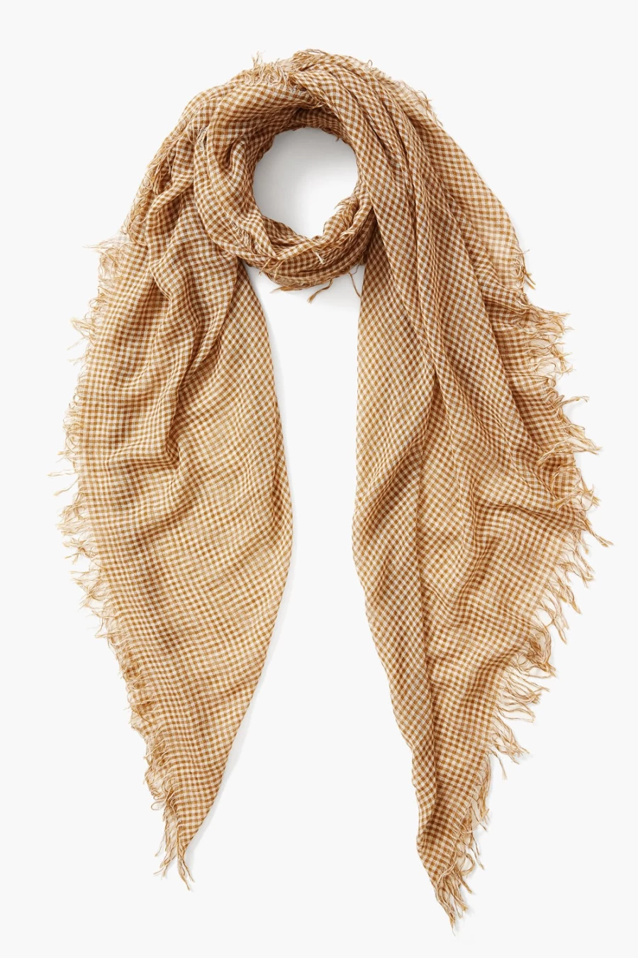 Chan Luu Women's Butterscotch Gingham Scarf - Cashmere & Silk Blend Luxury Wrap