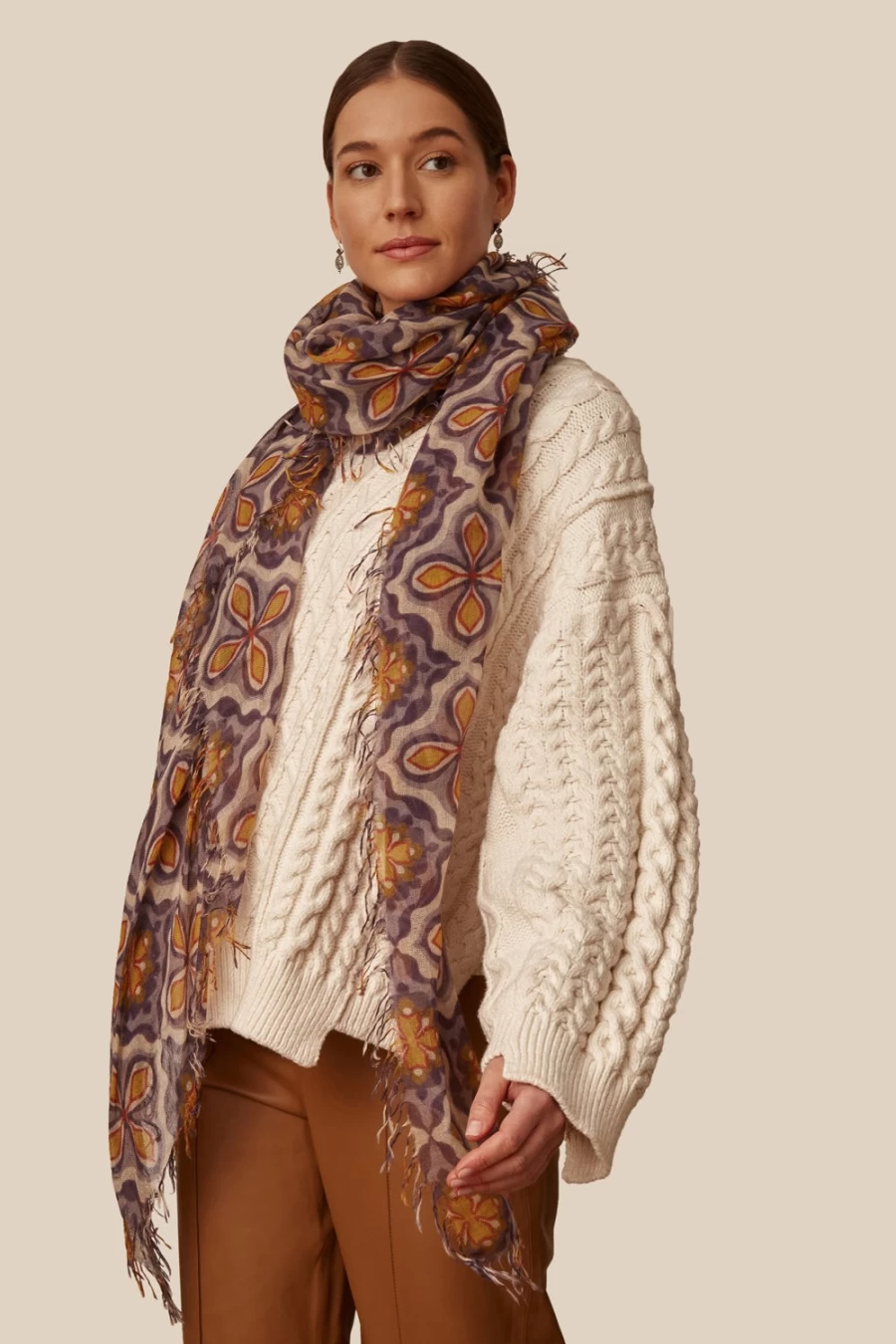Chan Luu Women's Medieval Blue Crux Cashmere Silk Scarf - Luxurious Wrap